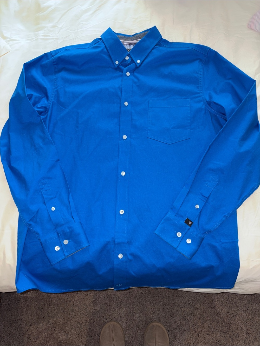 Cody James Button-Down Dress Shirt in Bright Blue